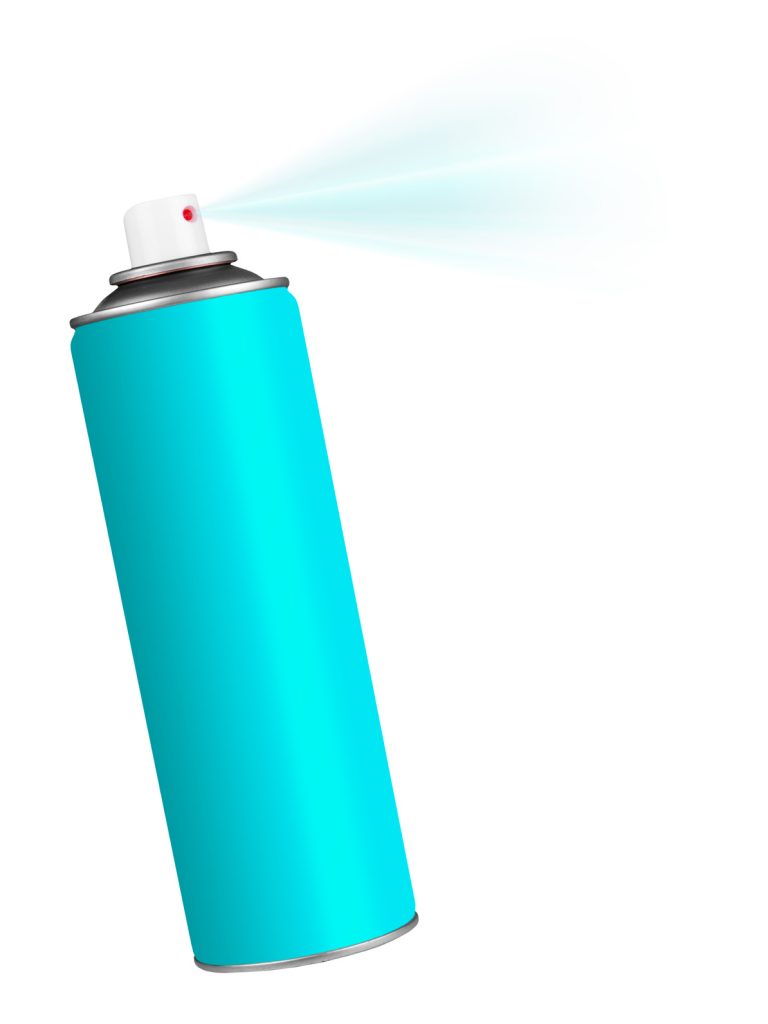 Spray can - blue on white blue pray can